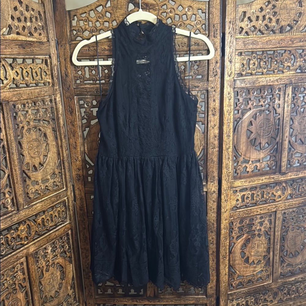 Free People Black Lace Mini Dress